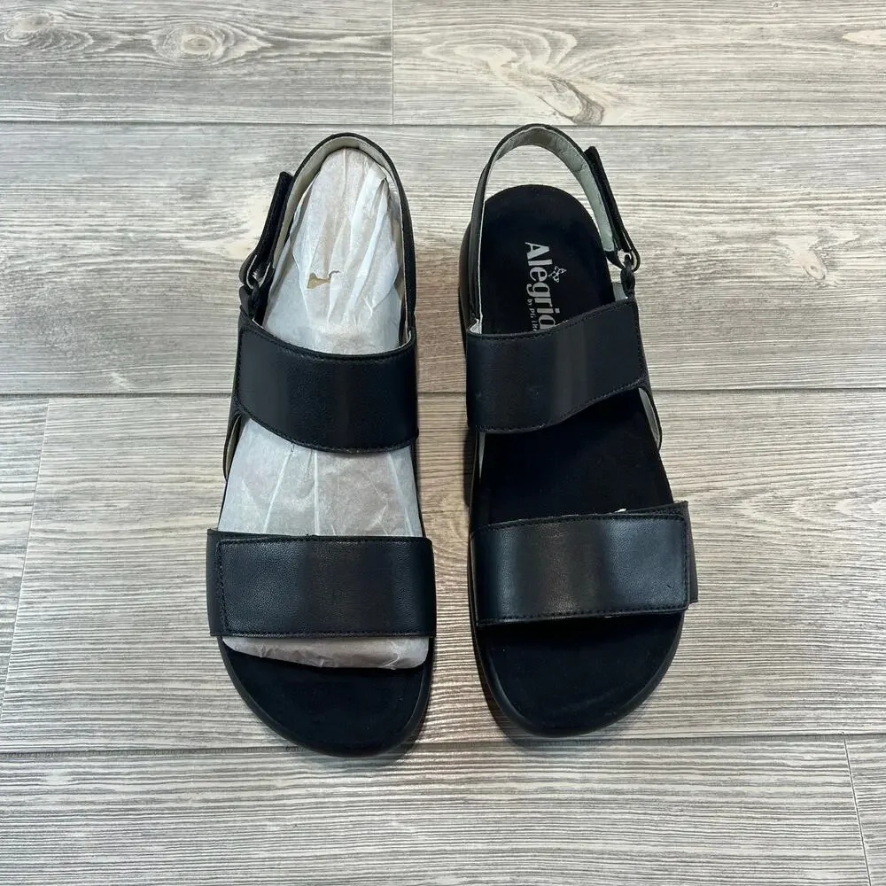 Alegria Bailee Women's Black Leather Triple Strap Sandals NIB Size 40 9.5-10 - Picture 7 of 7